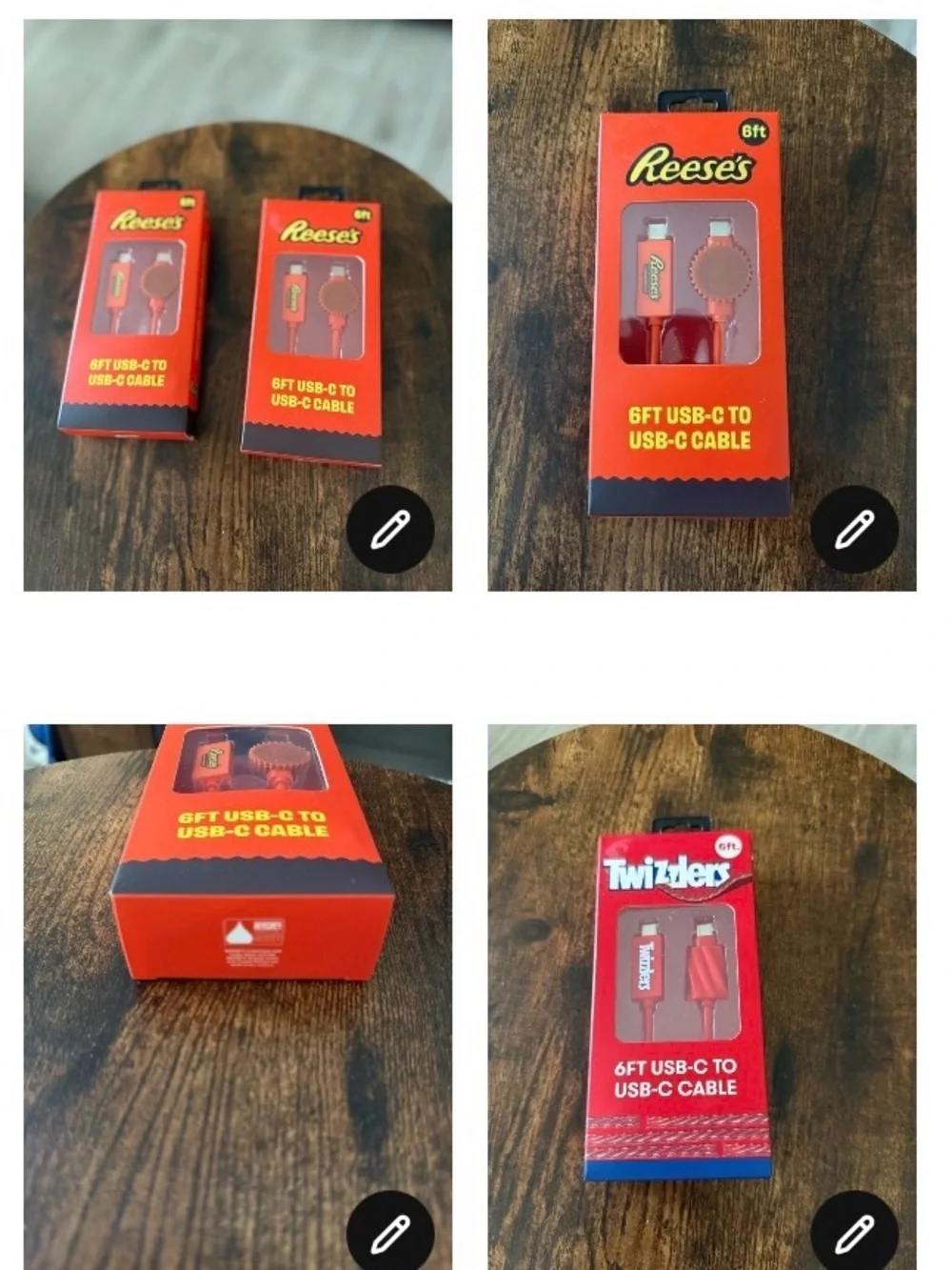 Twizzlers & Reese's 6ft USB-C to USB-C Cable - Red